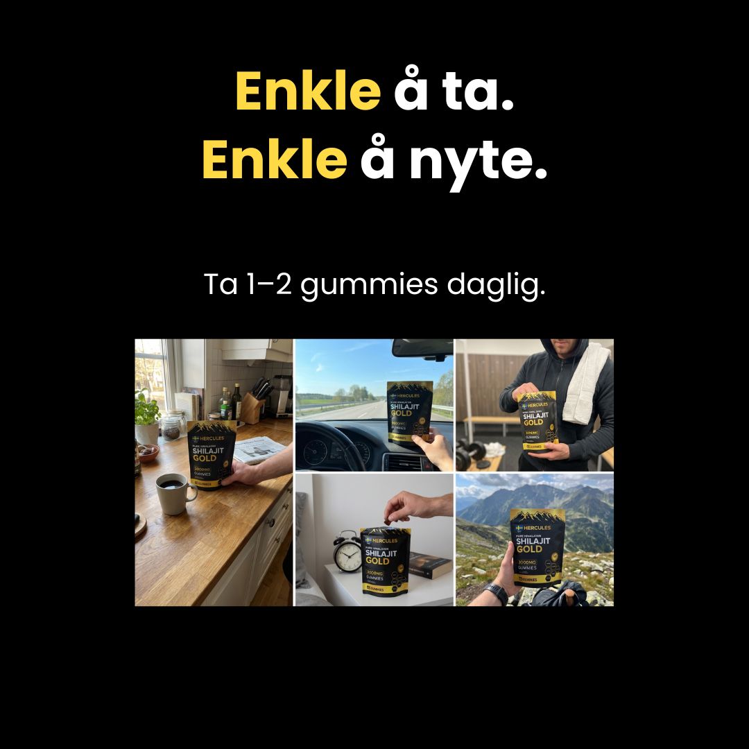 HERCULES 6-i-1 naturlige Shilajit-vingummier