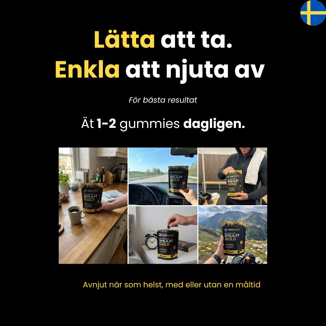 HERCULES 6-i-1 naturlige Shilajit-vingummier