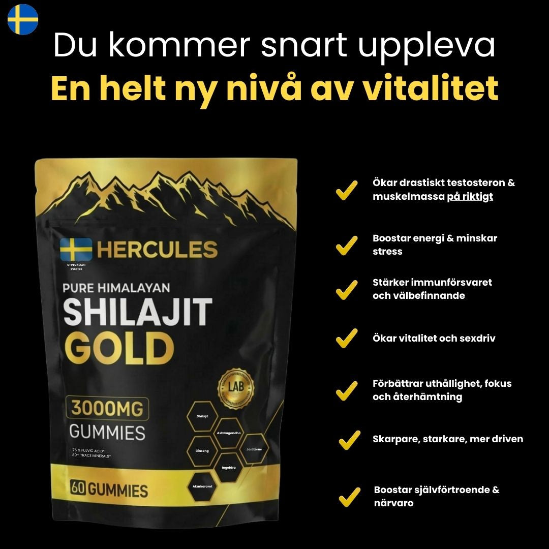 HERCULES 6-i-1 naturlige Shilajit-vingummier
